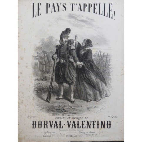 DORVAL Valentino Le Pays T'Appelle Chant Piano ca1850