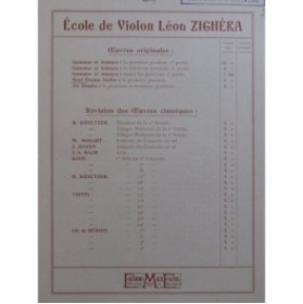 ZIGHÉRA Léon Neuf Études faciles Violon 1935