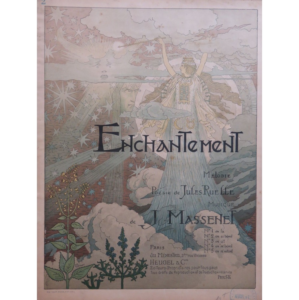 MASSENET Jules Enchantement No 2 E. Grasset Chant Piano 1892