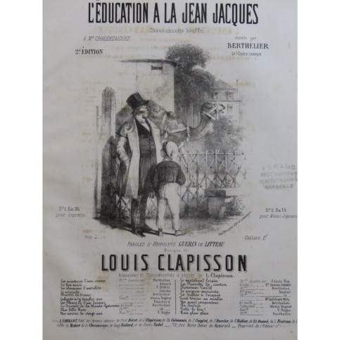 CLAPISSON Louis L'Education à la Jean Jacques Chant Piano ca1860