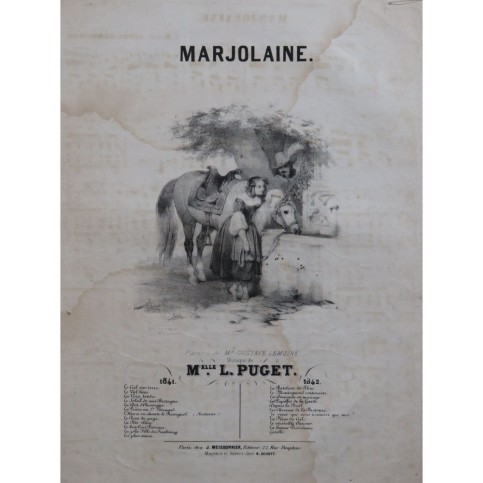 PUGET Loïsa Marjolaine Chant Piano 1842