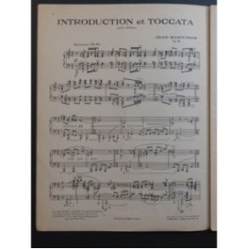 JEAN-MARTINON Introduction Et Toccata Piano 1948