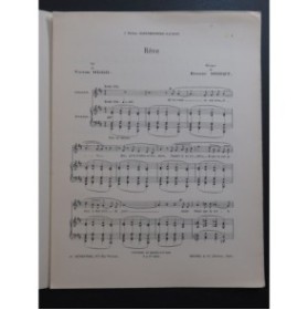 MORET Ernest Rêve Mélodie Chant Piano 1899