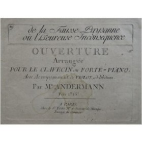 GIRARD DE PROPIAC La Fausse Paysanne Ouverture Clavecin Piano et Violon ca1790