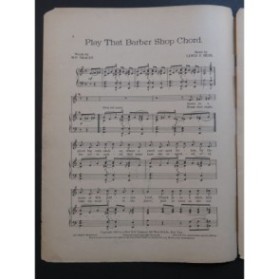 MUIR Lewis F. Play That Barber Shop Chord Chant Piano 1910