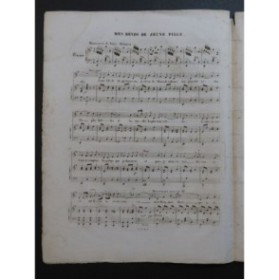 PUGET Loïsa Mes Rêves de Jeune Fille Chant Piano ca1840