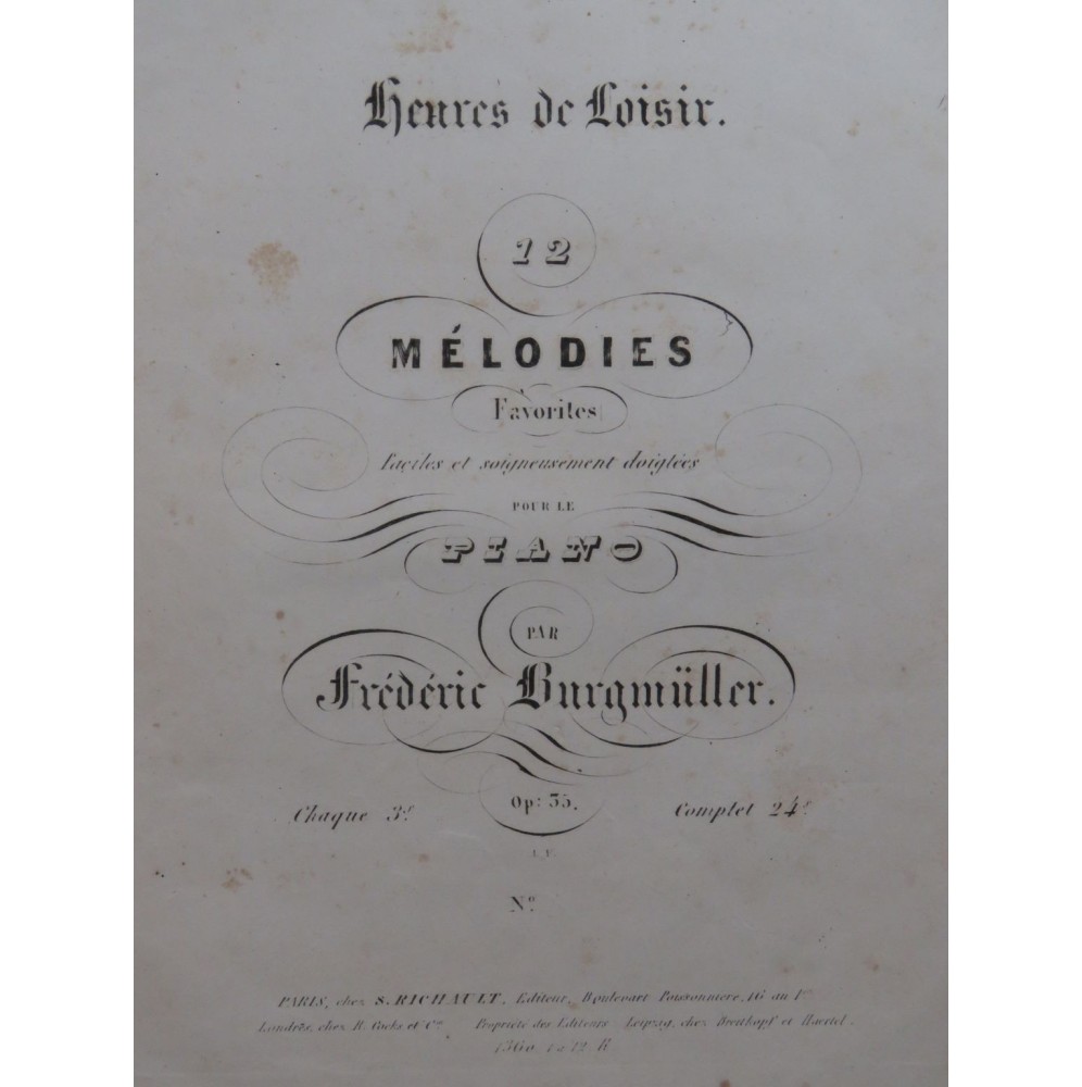 BURGMULLER Frédéric Alla Turca Piano ca1830