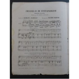 BARBIER Frédéric Chasselas de Fontainebleau Chant Piano ca1870