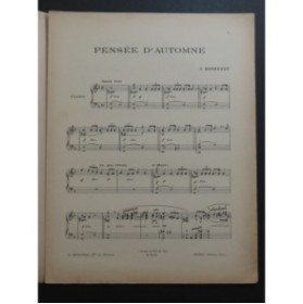 MASSENET Jules Pensée d'Automne Piano 1923