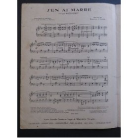 YVAIN Maurice J'en ai marre Piano ! 1921