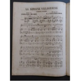 DE VILLEBICHOT Auguste La Semaine Villageoise Chant Piano ca1870