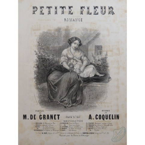 COQUELIN A. Petite Fleur Chant Piano ca1850