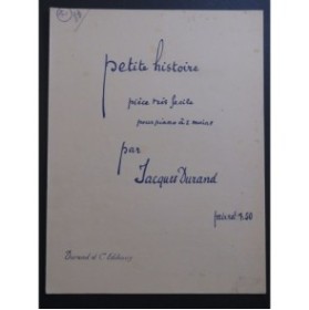 DURAND Jacques Petite Histoire Piano 1926