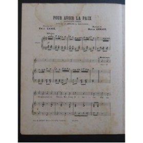 ARNAUD Marius Pour Avoir la Paix Chant Piano ca1870
