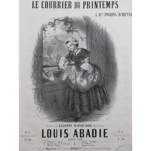 ABADIE Louis Le Courrier du Printemps Chant Piano 1858