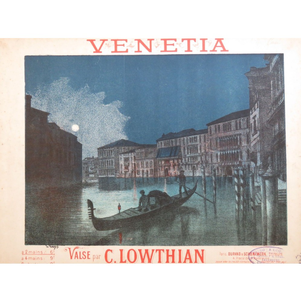 LOWTHIAN C. Venetia Piano ca1885