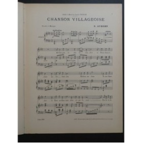 AUBERT Gaston Chanson Villageoise Pousthomis Piano Chant 1910
