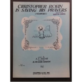 FRASER-SIMSON H. Christopher Robin Is Saying His Prayers Chant Piano 1924