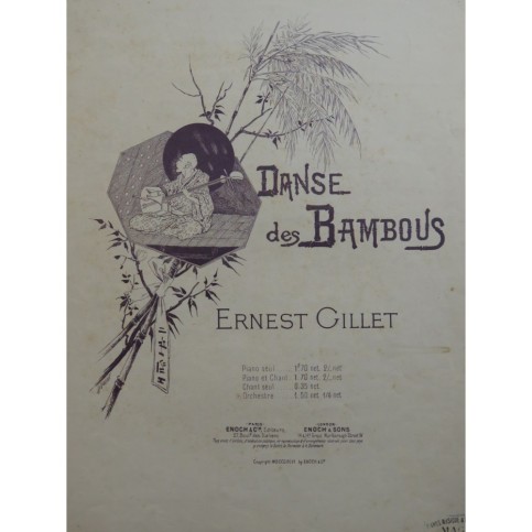 GILLET Ernest Danse des Bambous Piano 1896