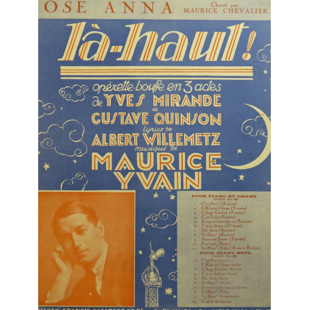YVAIN Maurice Ose Anna Chant Piano 1923