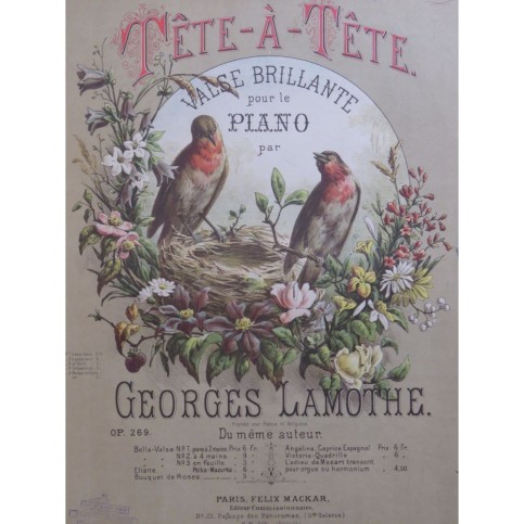 LAMOTHE Georges Tête-à-Tête Piano 1885