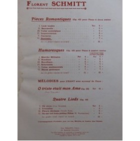 SCHMITT Florent Souvenir Chant Piano 1913