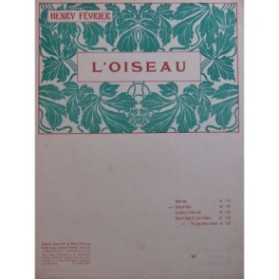 FÉVRIER Henry L'Oiseau Piano Violon ca1930