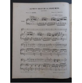 MARTYNS Nicolo Le Petit Doigt de la Grand' Mère Chant Piano ca1850