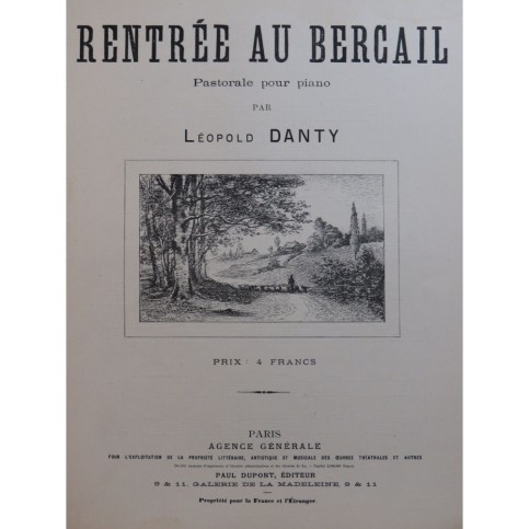 DANTY Léopold Rentrée au Bercail Piano