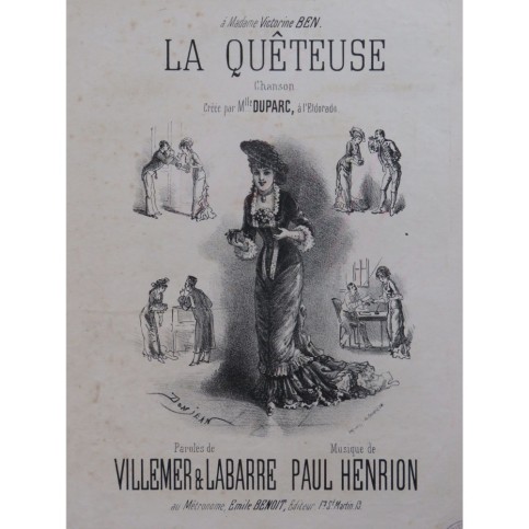 HENRION Paul La Quêteuse Chant Piano ca1870