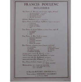 POULENC Francis Ce Doux Petit Visage Chant Piano 1952