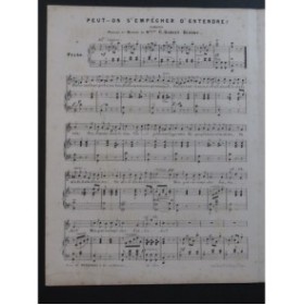 GARCIN DUFORT G. Peut-on s'empêcher d'entendre ? Chant Piano ca1840
