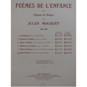 MOUQUET Jules Rire d'Enfant Chant Piano 1909