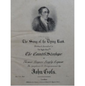 GOSS John The Song of the Dying Bard Chant Piano ca1830
