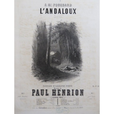 HENRION Paul L'Andaloux Chant Piano 1851