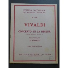 VIVALDI Antonio Concerto en La mineur Violon Piano 1942
