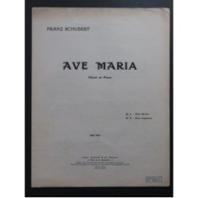 SCHUBERT Franz Ave Maria Chant Piano 1946