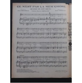 MORETTI Raoul Ce n'est pas la Mêm' Chose Chant Piano 1924
