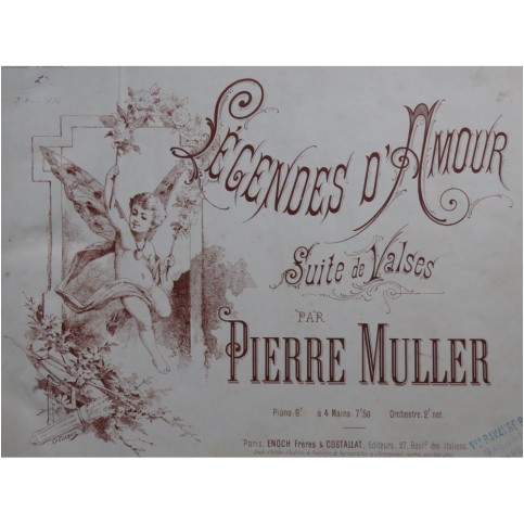MULLER Pierre Légendes d'amour Piano 1887