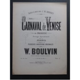 BOULVIN W. Carnaval de Venise Piano XIXe