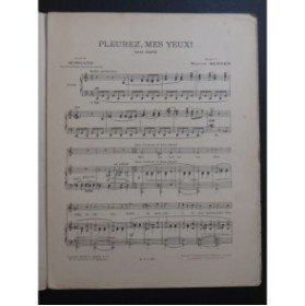 BERGER Rodolphe Pleurez mes Yeux Chant Piano 1905