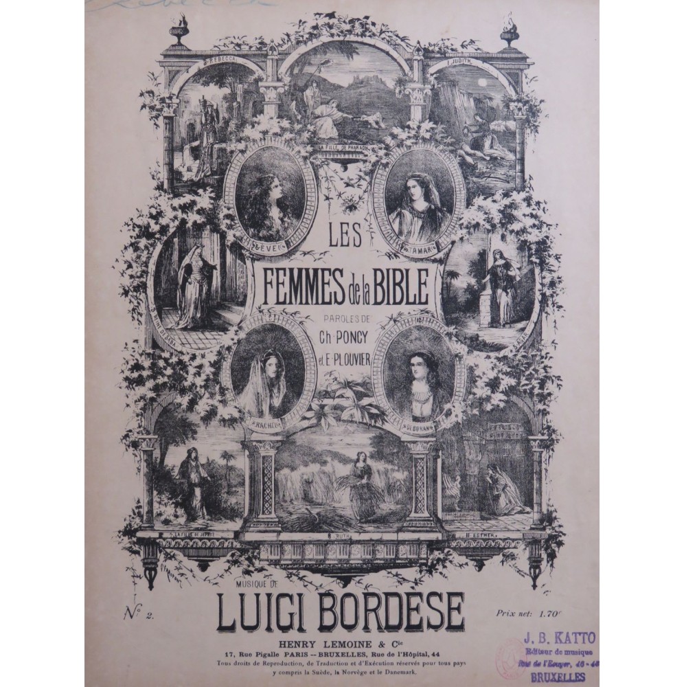 BORDÈSE Luigi Rebecca Chant Piano ca1890