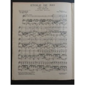 ENGEL-BERGER Willy Étoile de Rio Chant Piano 1940
