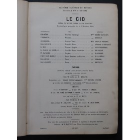MASSENET Jules Le Cid Opéra Chant Piano 1885