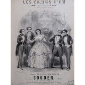 COUDER Les Cœurs d'or Chant Piano ca1850