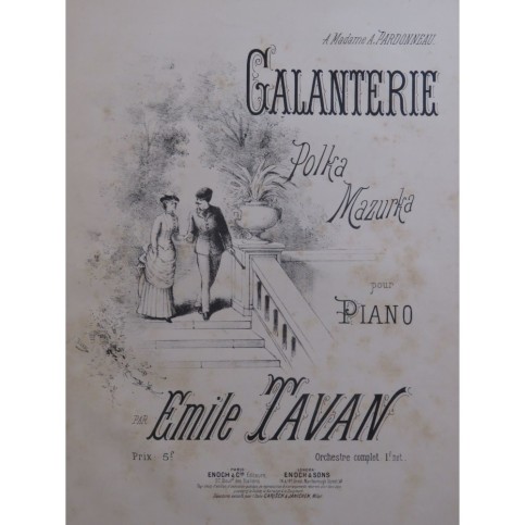 TAVAN Émile Galanterie Piano 1883