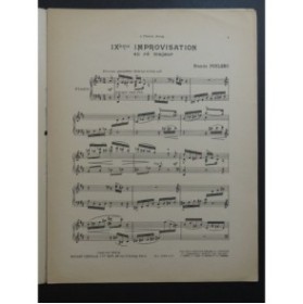 POULENC Francis Improvisation No 9 en ré majeur Piano 1934