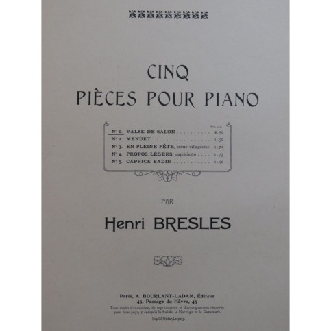 BRESLES Henri Valse de Salon Piano