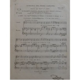BERTON Henri Romance des Maris Garçons Chant Piano ca1820