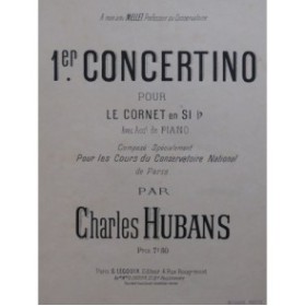 HUBANS Charles Concertino No 1 Cornet Piano